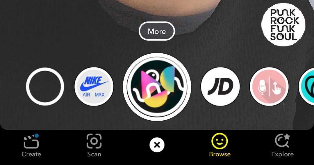 Screenshot of call-to-action on apparel AR try on lens